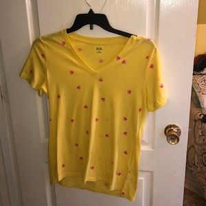 Yellow shirt brand new with strawberries.
